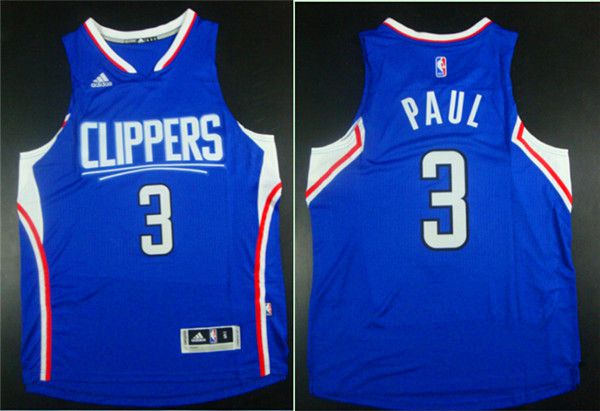 Men Los Angeles Clippers 3 Paul Blue Adidas NBA Jerseys